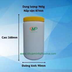 Hủ nhựa HDPE 960g tròn cao MP-HU03