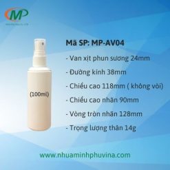 Chai nhựa 100ml vòi xịt MP-AV04