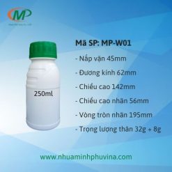 Chai nhựa 250ml có ngấn MP-W01