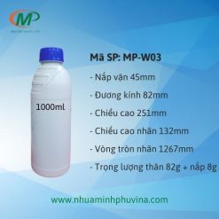 Chai nhựa 1 lít ngấn MP-W03