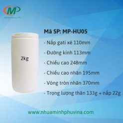 Hủ nhựa 2kg tròn nắp gati xé MP-HU05