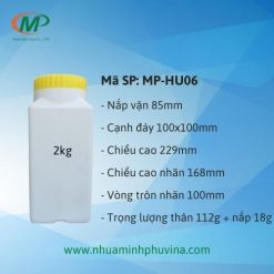 Hủ nhựa 2kg vuông MP-HU06