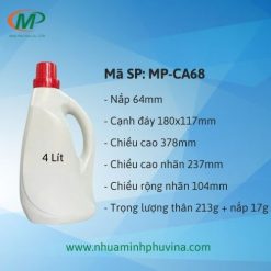 Can nhựa HDPE đựng nước giặt, xả 4 lít MP-CA68