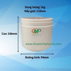 Hủ nhựa HDPE tròn 1kg MP-H018