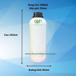 Chai nhựa HDPE 1 lít tròn MP-A03