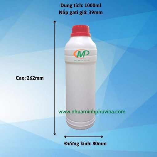 Chai nhựa HDPE 1 lít tròn MP-TG36