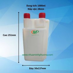 Chai nhụa HDPE 1 lít 2 đầu MP-A2