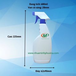 Chai nhựa HDPE vòi xịt 680ml MP-K02