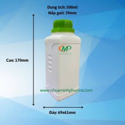 Chai nhựa HDPE vuông 500ml MP-V02