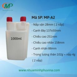 Chai nhựa HDPE 1lít 2 đầu MP-A2