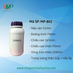 Chai nhựa HDPE tròn 500ml MP-B02