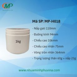 Hủ Nhựa HDPE Tròn 1kg MP-H018