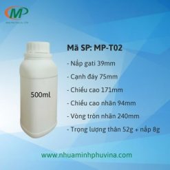 Chai nhựa HDPE tam giác 500ml MP-T02
