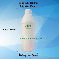 Chai nhựa HDPE nắp phễu 1 lít MP-TG86