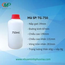 Chai nhựa HDPE tròn 750ml TG-750